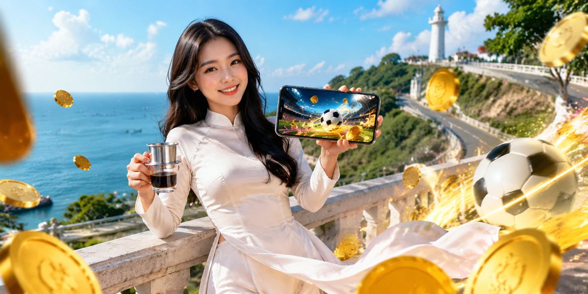 Người hâm mộ bóng đá xem kèo trận đấu tại Vũng Tàu trong trang phục áo dài truyền thống